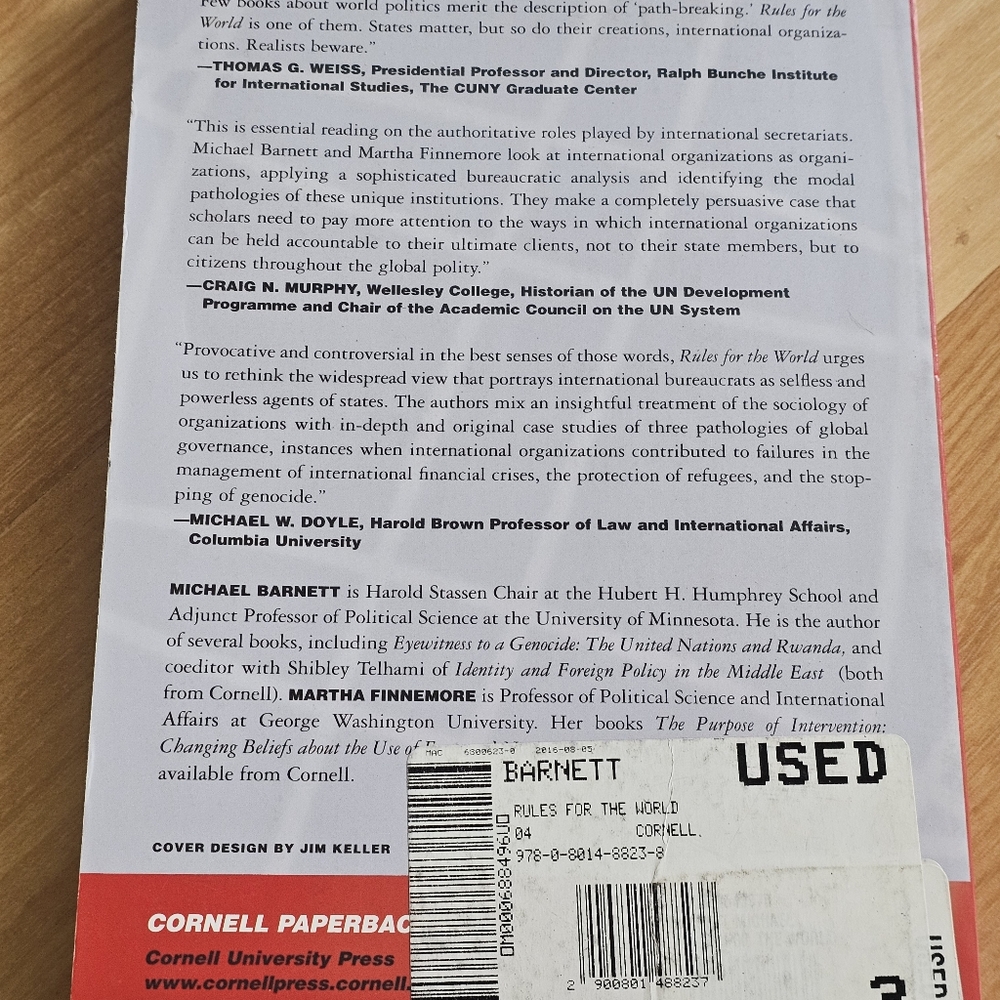 Rules for the World By MICHAEL BARNETT - Picture 2 of 3